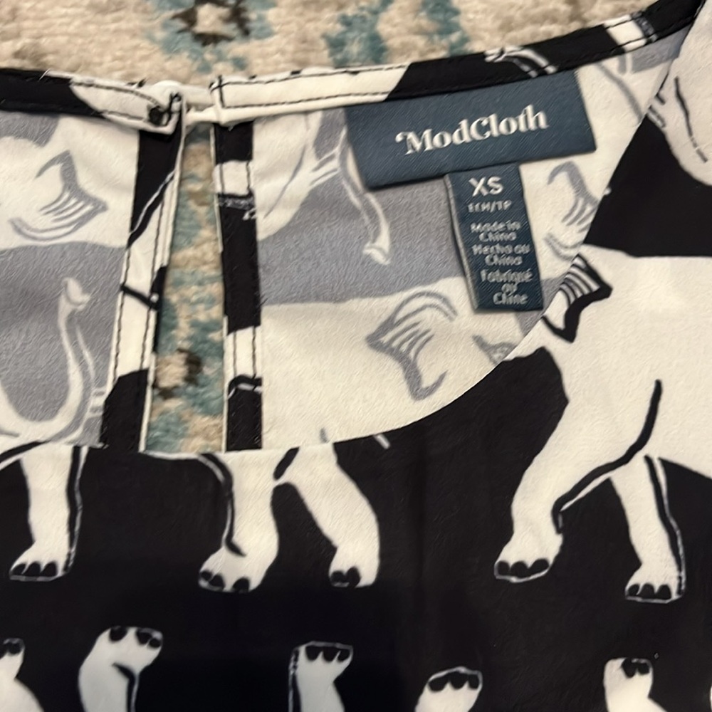 NWT Black & White Elephant Day Parade Shift Dress🐘 - Picture 7 of 16